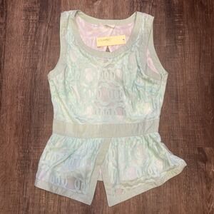 NEW Pure Sugar ~M~Mint Green Lace Sheer Peplum Sleeveless Top